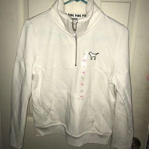 PINK- white quarter zip